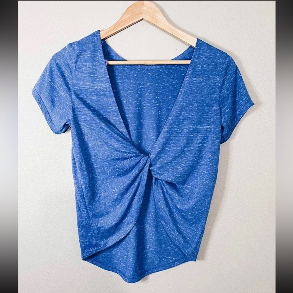 Blue Open Back shirt